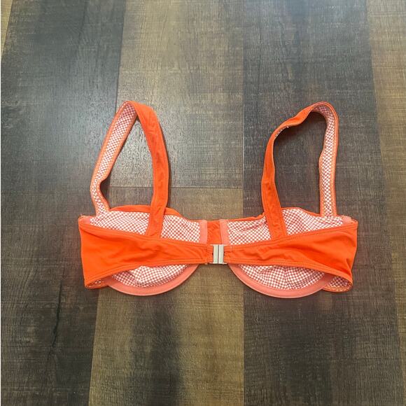 Apres June Celine Ruched Underwire Orange Bikini Top Size Large - Picture 2 of 7